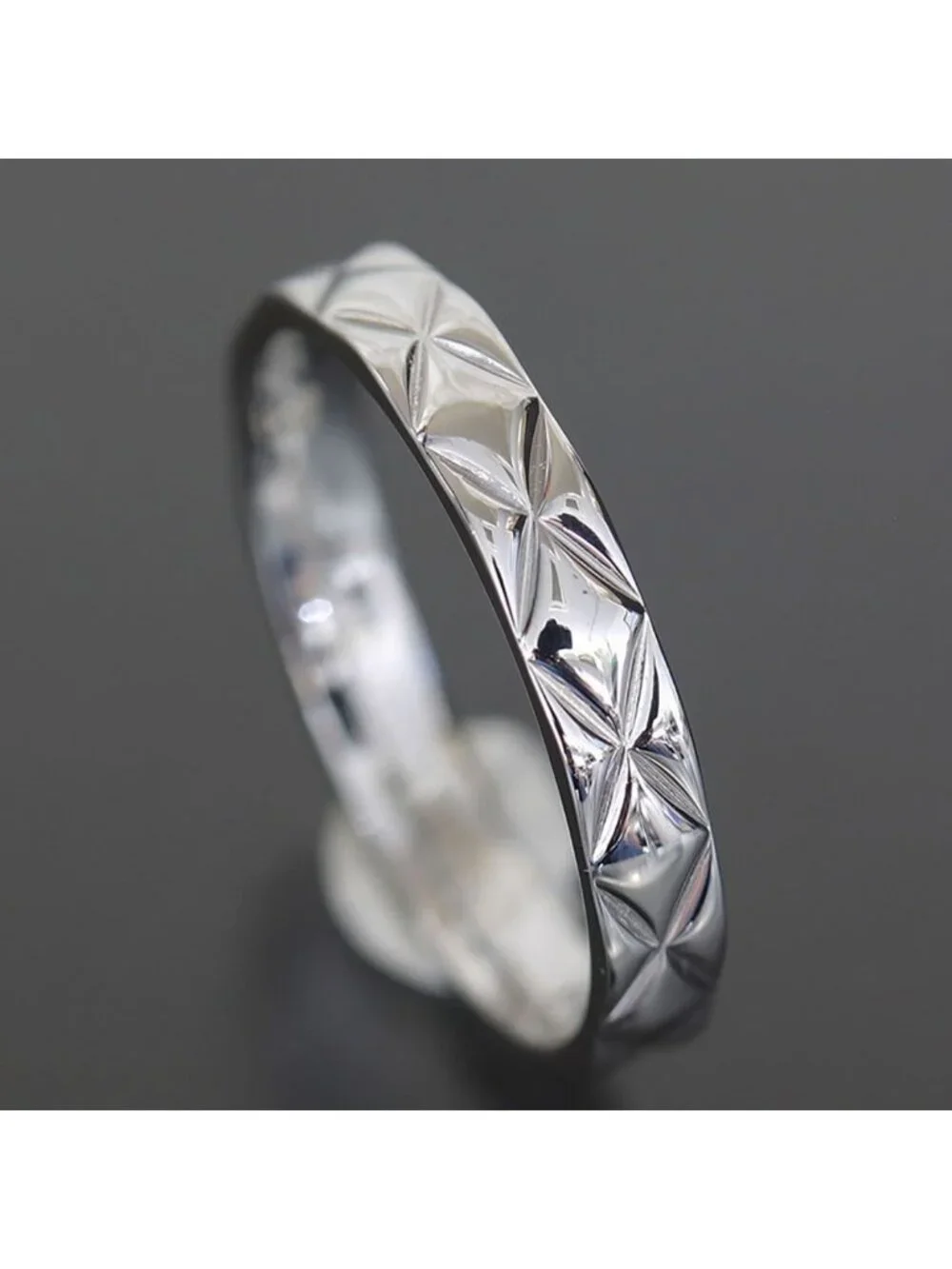Chanel Quilted Ring Silver